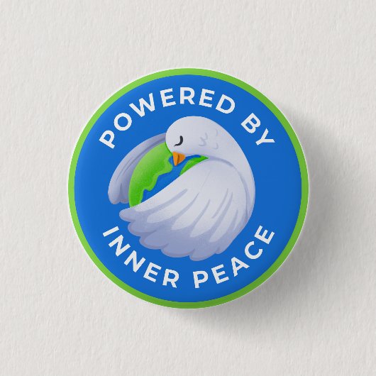 Friedens-Tauben-Button Powered by Inner Peace Button (Vorderseite)