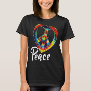 Friedens-Tie-Dye-Vintage-Herz-Hippie-Retro-groovy- T-Shirt