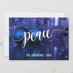 Friedens-Typografie mit blauen und violetten Glasb