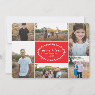 Friedens-u. Liebe-Feiertags-Foto-Karte Feiertagskarte