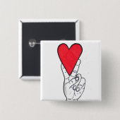 Friedens- u. Liebequadrat Button (Vorne & Hinten)