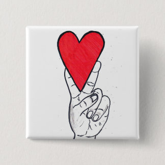Friedens- u. Liebequadrat Button
