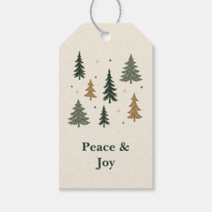 Friedens- und Freudentannen-Weihnachtsbaum-Papier- Geschenkanhänger