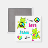 Friedens- und Liebe-Frösche-Platz Magnet (Vorderseite/Rückseite)