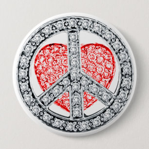 FRIEDENS- und LIEBE Knopf Button