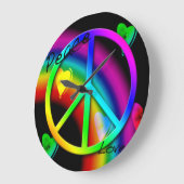 Friedens-und Liebe-Regenbogen-Wand-Uhr Große Wanduhr (Winkel)