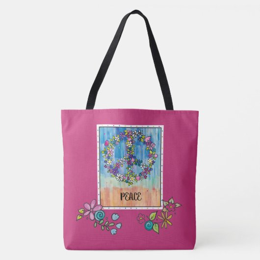 Friedens-und Liebe-Tasche Tasche (Vorderseite)