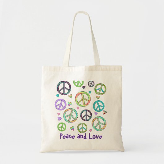 Friedens-und Liebe-Tasche Tragetasche (Vorne)