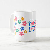 Friedens- und Liebes-Blumen-Tasse Kaffeetasse (Vorderseite Links)