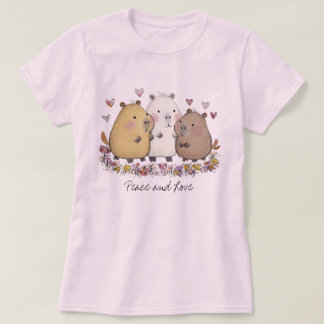 Friedens- und Liebes-Kapibarashirt T-Shirt