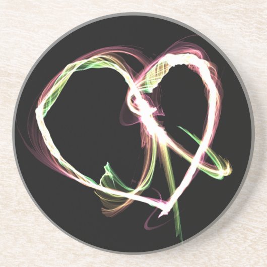 Friedens- und Liebeschwarzes Sandstein Untersetzer (Vorne)