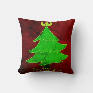 Friedens-Weihnachtsbaum Abstracte Kunst Kissen