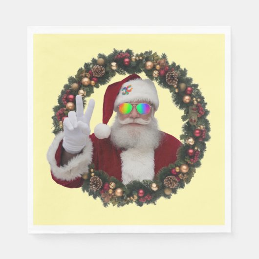 Friedens-Weihnachtsmann-Feiertagsservietten Serviette (Vorderseite)