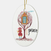 "Friedens" Weihnachtsverzierung Keramik Ornament (Links)