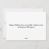 Friedensagentur Liebe Öffentlichkeitsarbeit Feiertagskarte (Rückseite)