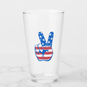 Friedensamerikanisches Flaggenmuster Glas