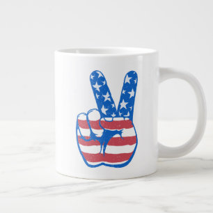 Friedensamerikanisches Flaggenmuster Jumbo-Tasse