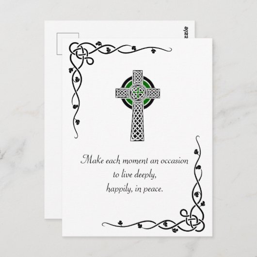 Friedensangebot - Celtic Cross & Borders Postkarte (Vorne/Hinten)