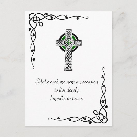 Friedensangebot - Celtic Cross & Borders Postkarte (Vorderseite)