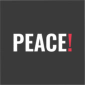 Friedensausrufezeichen Schwarz-weiß roter Kriegsge Aufkleber (Vorderseite)