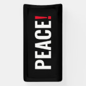 Friedensausrufezeichen Schwarz-weiß roter Kriegsge Banner (Vertikal)