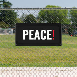 Friedensausrufezeichen Schwarz-weiß roter Kriegsge Banner