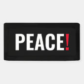 Friedensausrufezeichen Schwarz-weiß roter Kriegsge Banner (Horizontal)