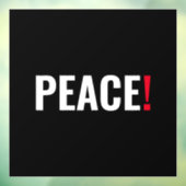 Friedensausrufezeichen Schwarz-weiß roter Kriegsge Fensteraufkleber (Blatt 3)