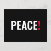 Friedensausrufezeichen Schwarz-weiß roter Kriegsge Postkarte (Vorderseite)