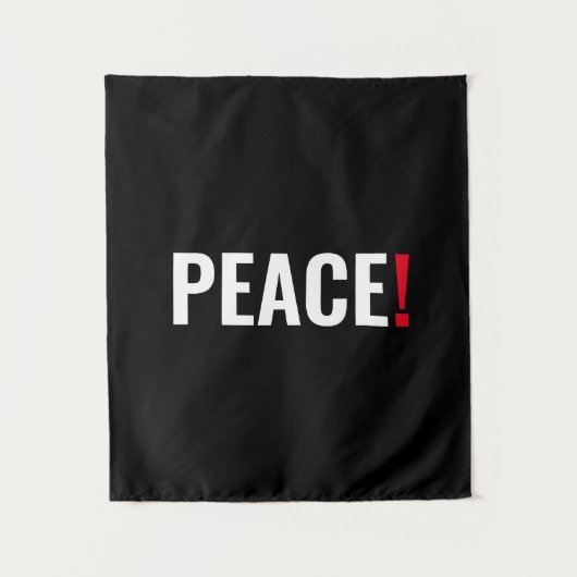 Friedensausrufezeichen Schwarz-weiß roter Kriegsge Wandteppich (Vorderseite)