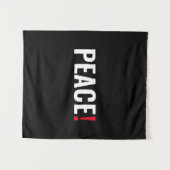 Friedensausrufezeichen Schwarz-weiß roter Kriegsge Wandteppich (Vorderseite (Horizontal))