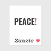 Friedensausrufezeichen weiß schwarz rot gegen den  aufkleber (Blatt)