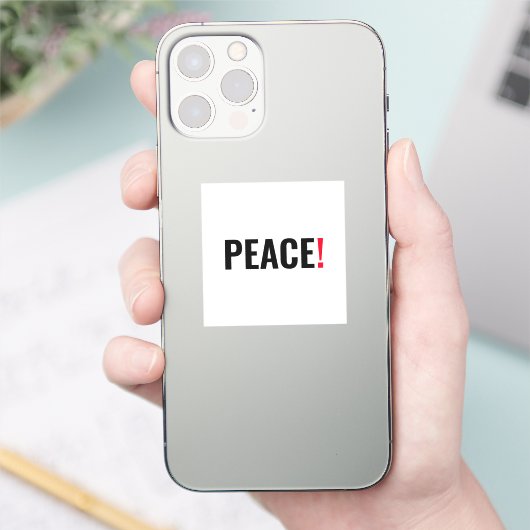 Friedensausrufezeichen weiß schwarz rot gegen den  aufkleber (Telefon)