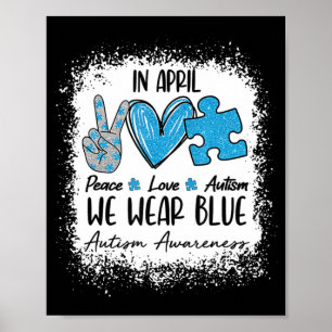 Friedensautismus im April tragen wir Blauer für Au Poster