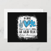 Friedensautismus im April tragen wir Blauer für Au Postkarte (Vorne/Hinten)