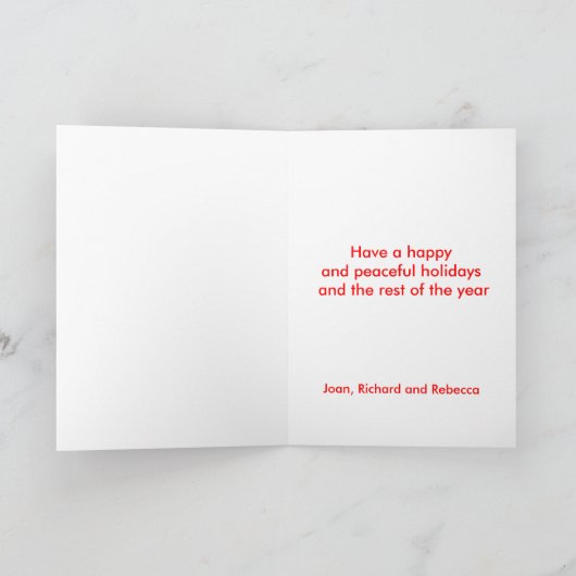 Friedensbaum Feiertagskarte (Innenseite)