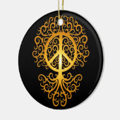 Friedensbaum, -GELB und -SCHWARZES Keramikornament (Links)