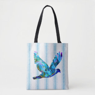 Friedensblaue abstrakte Taube-Tragetasche Tasche