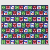 Friedensdemokratie Liebe Donkey Weihnachten Geschenkpapier (Flach)