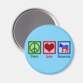 Friedensdemokratin Donkey Niedlich Blue Liebe Magnet (Vorderseite/Rückseite)