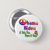 Friedensder hoffnung 2008 Obama Biden Kopie Button (Vorne & Hinten)