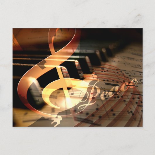 Friedensdove Klavierlehrer Weihnachts PostCard Feiertagspostkarte (Vorderseite)