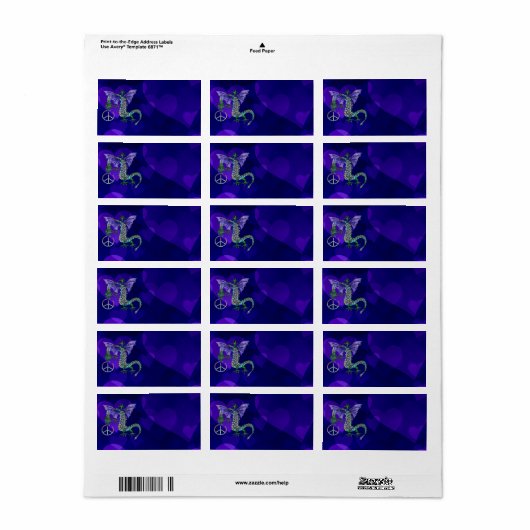 Friedensdrache Adressaufkleber (Vorne)