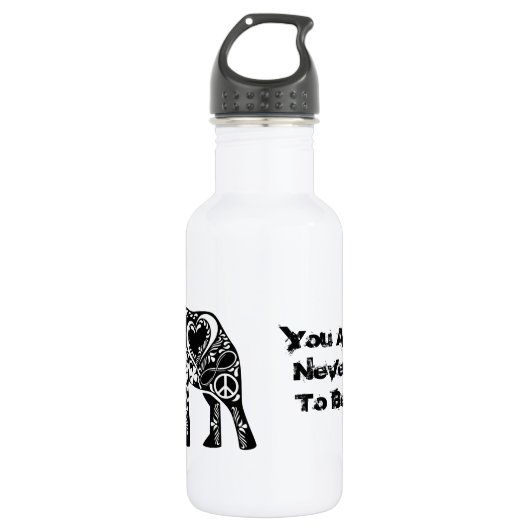 Friedenselefant Edelstahlflasche (Vorderseite)