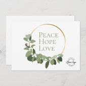 Friedenserwartung Liebe grünes Kaminlogo Feiertagskarte (Vorne/Hinten)