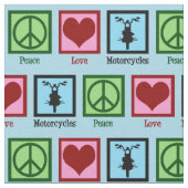 Friedensfahrräder Liebe Stoff (Nahaufnahme)