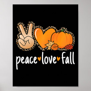 Friedensfall Liebe Pumpkin Herbst Erntedank Frauen Poster