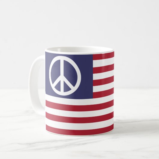 Friedensflagge der Vereinten Staaten Kaffeetasse (Vorderseite Links)