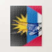 Friedensflagge von Antigua und Barbuda. Puzzle (Vertikal)