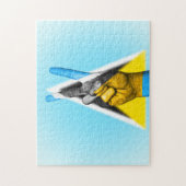 Friedensflagge von Saint Lucia. Puzzle (Vertikal)